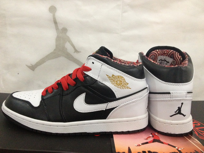 Air Jordan 1 Men Shoes Black/ White Online